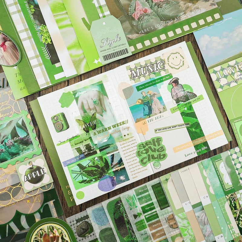 Aromoty Scrapbooking Supplies Kit, Garden Cottage Aesthetic Vintage Scrapbook Kit for Bullet Junk Journal A6 Grid Notebook Journaling Supplies Flower DIY Craft Birthday Gifts for Women Kid Teen Girl - Image 3